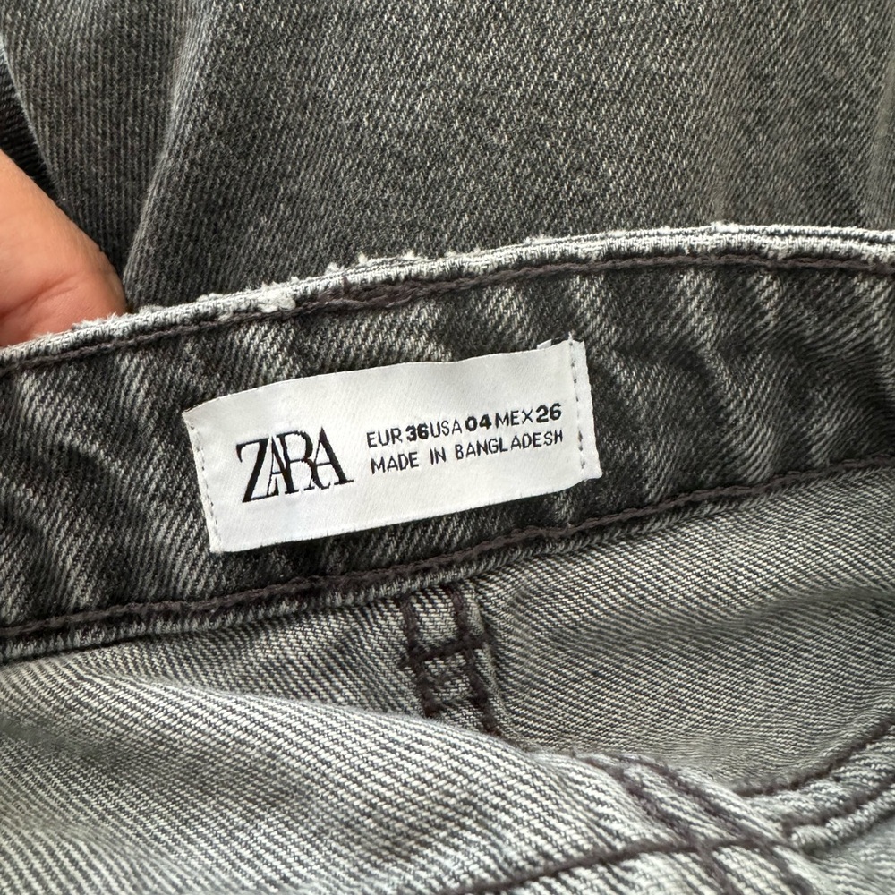 Zara wide leg ankle length denim jeans
